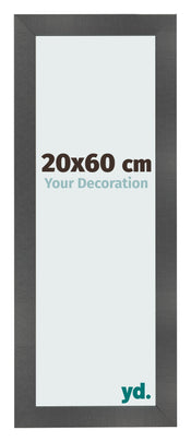 Photo Frame 20x60cm Black Silver Polished MDF Pisa Front Size | Yourdecoration.com