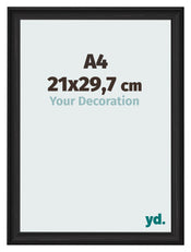 Photo Frame 21x29 7cm A4 Black Woodgrain MDF Lazio Front Size | Yourdecoration.com