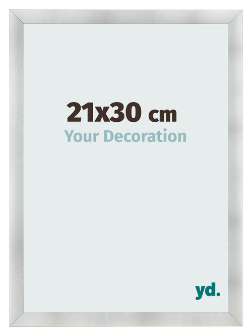 Photo Frame 21x30cm Aluminum Brushed MDF Pisa Front Size | Yourdecoration.com