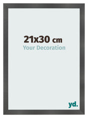 Photo Frame 21x30cm Black Silver Polished MDF Pisa Front Size | Yourdecoration.com