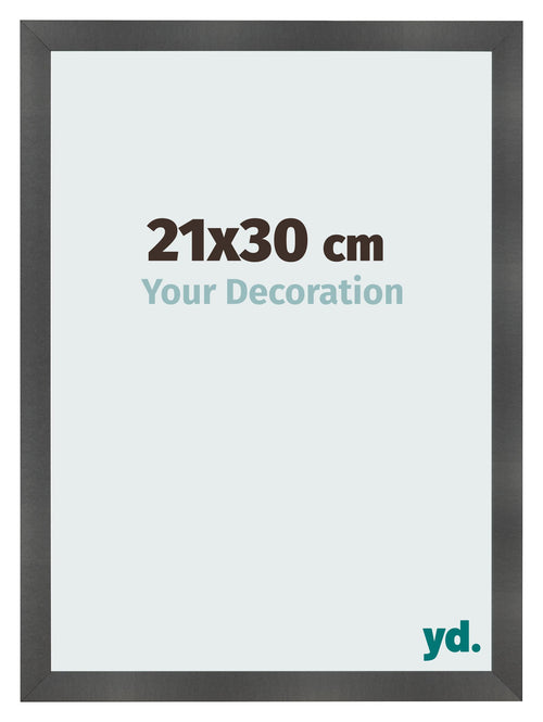 Photo Frame 21x30cm Black Silver Polished MDF Pisa Front Size | Yourdecoration.com