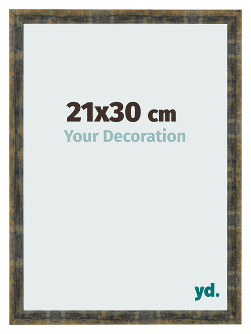 Photo Frame 21x30cm Blue Gold Melange MDF Pisa Front Size | Yourdecoration.com