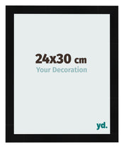 Photo Frame 24x30cm Black Silver Polished MDF Pisa Front Size | Yourdecoration.com