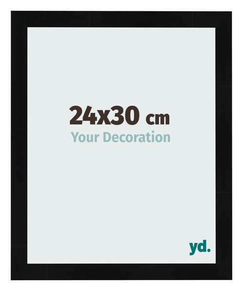 Photo Frame 24x30cm Black Silver Polished MDF Pisa Front Size | Yourdecoration.com