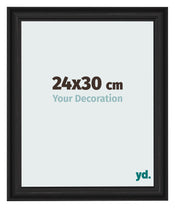 Photo Frame 24x30cm Black Woodgrain MDF Lazio Front Size | Yourdecoration.com