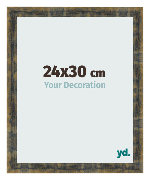Photo Frame 24x30cm Blue Gold Melange MDF Pisa Front Size | Yourdecoration.com