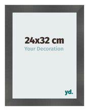 Photo Frame 24x32cm Black Silver Polished MDF Pisa Front Size | Yourdecoration.com