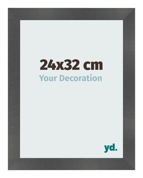 Photo Frame 24x32cm Black Silver Polished MDF Pisa Front Size | Yourdecoration.com