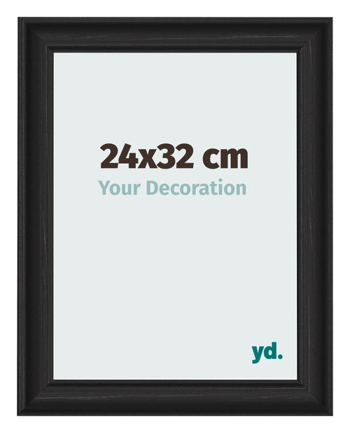 Photo Frame 24x32cm Black Woodgrain MDF Lazio Front Size | Yourdecoration.com