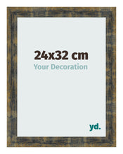 Photo Frame 24x32cm Blue Gold Melange MDF Pisa Front Size | Yourdecoration.com