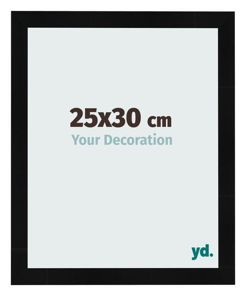 Photo Frame 25x30cm Black Silver Polished MDF Pisa Front Size | Yourdecoration.com