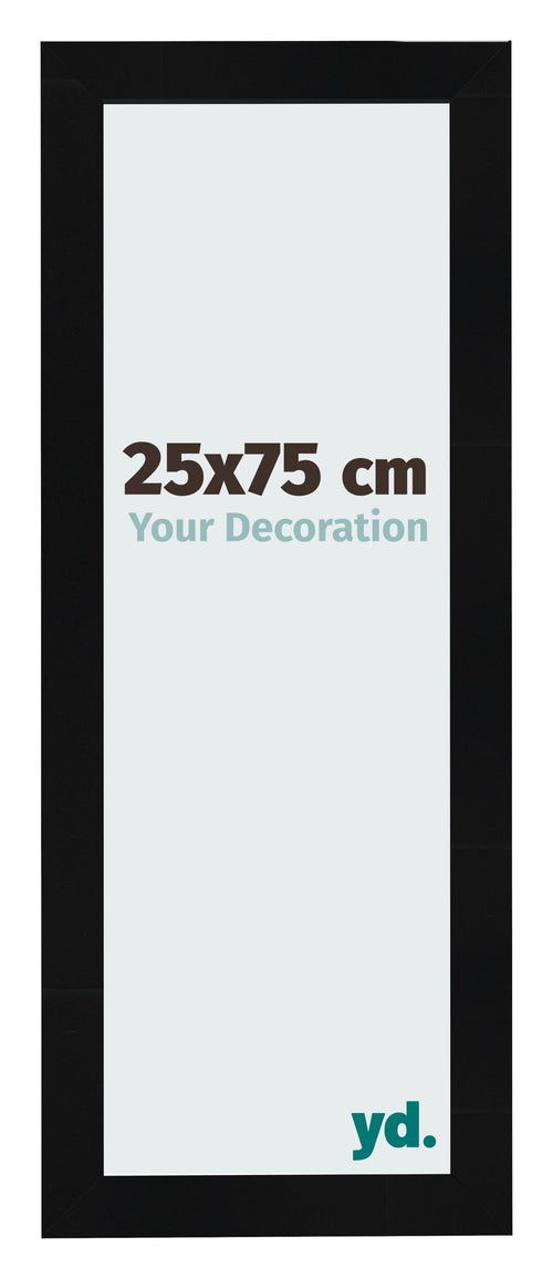 Photo Frame 25x75cm Black Silver Polished MDF Pisa Front Size | Yourdecoration.com