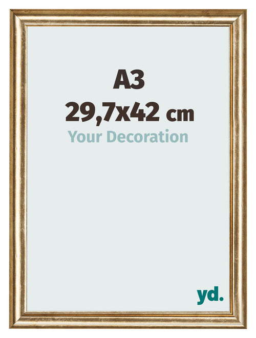 Photo Frame 29 7x42cm A3 Gold Antique MDF Lazio Front Size | Yourdecoration.com