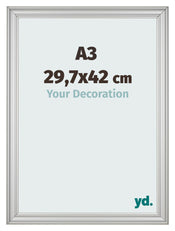 Photo Frame 29 7x42cm A3 Silver Matte MDF Lazio Front Size | Yourdecoration.com
