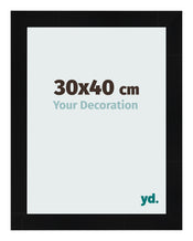 Photo Frame 30x40cm Black Silver Polished MDF Pisa Front Size | Yourdecoration.com