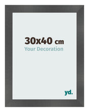 Photo Frame 30x40cm Black Silver Polished MDF Pisa Front Size | Yourdecoration.com