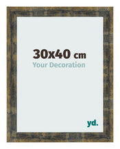 Photo Frame 30x40cm Blue Gold Melange MDF Pisa Front Size | Yourdecoration.com