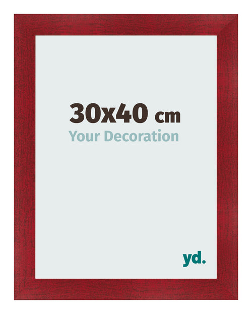 Photo Frame 30x40cm Wine Red Swept MDF Pisa Front Size | Yourdecoration.com