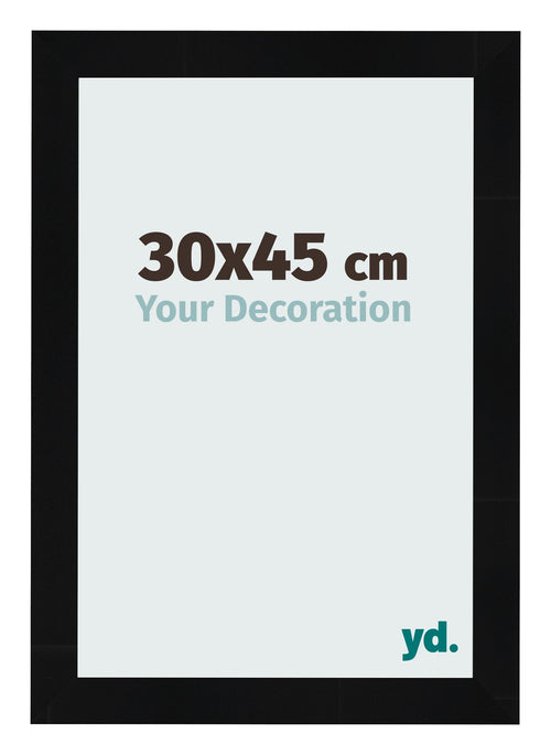 Photo Frame 30x45cm Black Silver Polished MDF Pisa Front Size | Yourdecoration.com
