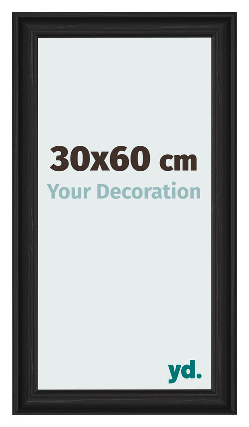 Photo Frame 30x60cm Black Woodgrain MDF Lazio Front Size | Yourdecoration.com