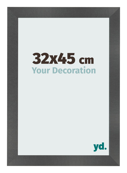 Photo Frame 32x45cm Black Silver Polished MDF Pisa Front Size | Yourdecoration.com