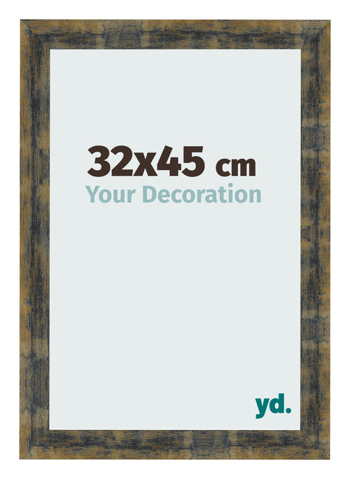 Photo Frame 32x45cm Blue Gold Melange MDF Pisa Front Size | Yourdecoration.com