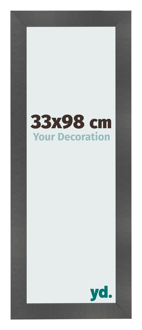 Photo Frame 33x98cm Black Silver Polished MDF Pisa Front Size | Yourdecoration.com