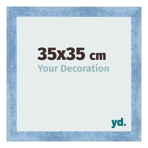Photo Frame 35x35cm Clear Blue Swept MDF Pisa Front Size | Yourdecoration.com