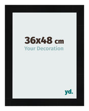 Photo Frame 36x48cm Black Silver Polished MDF Pisa Front Size | Yourdecoration.com