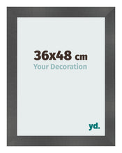 Photo Frame 36x48cm Black Silver Polished MDF Pisa Front Size | Yourdecoration.com