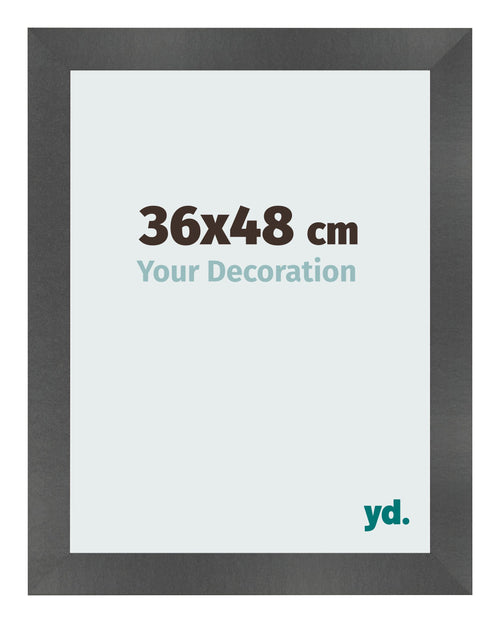 Photo Frame 36x48cm Black Silver Polished MDF Pisa Front Size | Yourdecoration.com
