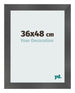 Photo Frame 36x48cm Black Silver Polished MDF Pisa Front Size | Yourdecoration.com