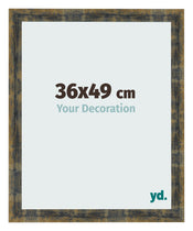 Photo Frame 36x49cm Blue Gold Melange MDF Pisa Front Size | Yourdecoration.com
