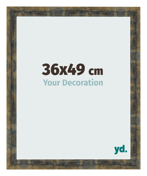 Photo Frame 36x49cm Blue Gold Melange MDF Pisa Front Size | Yourdecoration.com
