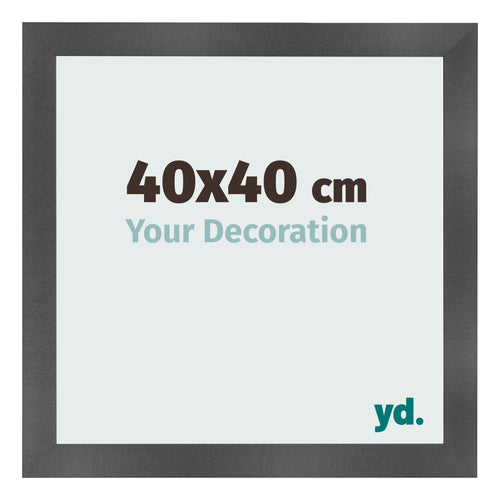 Photo Frame 40x40cm Black Silver Polished MDF Pisa Front Size | Yourdecoration.com