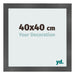 Photo Frame 40x40cm Black Silver Polished MDF Pisa Front Size | Yourdecoration.com