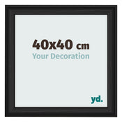 Photo Frame 40x40cm Black Woodgrain MDF Lazio Front Size | Yourdecoration.com