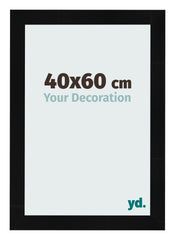 Photo Frame 40x60cm Black Silver Polished MDF Pisa Front Size | Yourdecoration.com