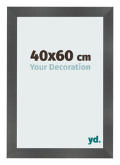 Photo Frame 40x60cm Black Silver Polished MDF Pisa Front Size | Yourdecoration.com