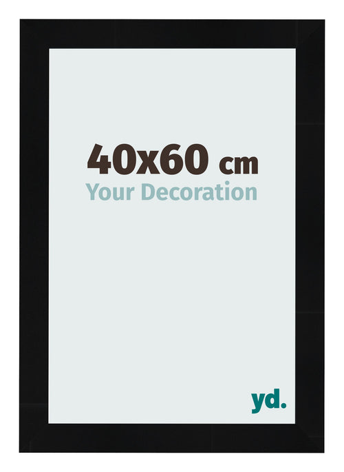 Photo Frame 40x60cm Black Silver Polished MDF Pisa Front Size | Yourdecoration.com