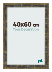 Photo Frame 40x60cm Blue Gold Melange MDF Pisa Front Size | Yourdecoration.com