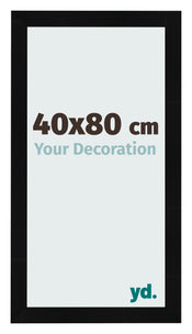 Photo Frame 40x80cm Black Silver Polished MDF Pisa Front Size | Yourdecoration.com