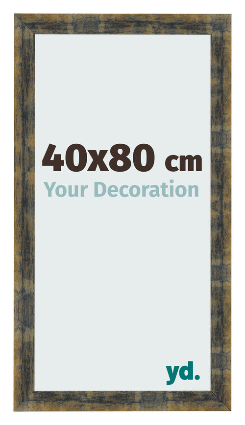 Photo Frame 40x80cm Blue Gold Melange MDF Pisa Front Size | Yourdecoration.com