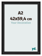 Photo Frame 42x59 4cm A2 Black Woodgrain MDF Lazio Front Size | Yourdecoration.com