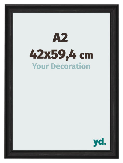 Photo Frame 42x59 4cm A2 Black Woodgrain MDF Lazio Front Size | Yourdecoration.com