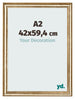 Photo Frame 42x59 4cm A2 Gold Antique MDF Lazio Front Size | Yourdecoration.com