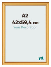 Photo Frame 42x59 4cm A2 Gold Matte MDF Lazio Front Size | Yourdecoration.com