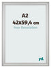 Photo Frame 42x59 4cm A2 Silver Matte MDF Lazio Front Size | Yourdecoration.com