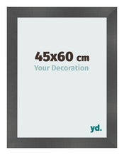 Photo Frame 45x60cm Black Silver Polished MDF Pisa Front Size | Yourdecoration.com