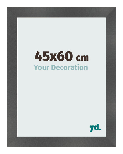 Photo Frame 45x60cm Black Silver Polished MDF Pisa Front Size | Yourdecoration.com